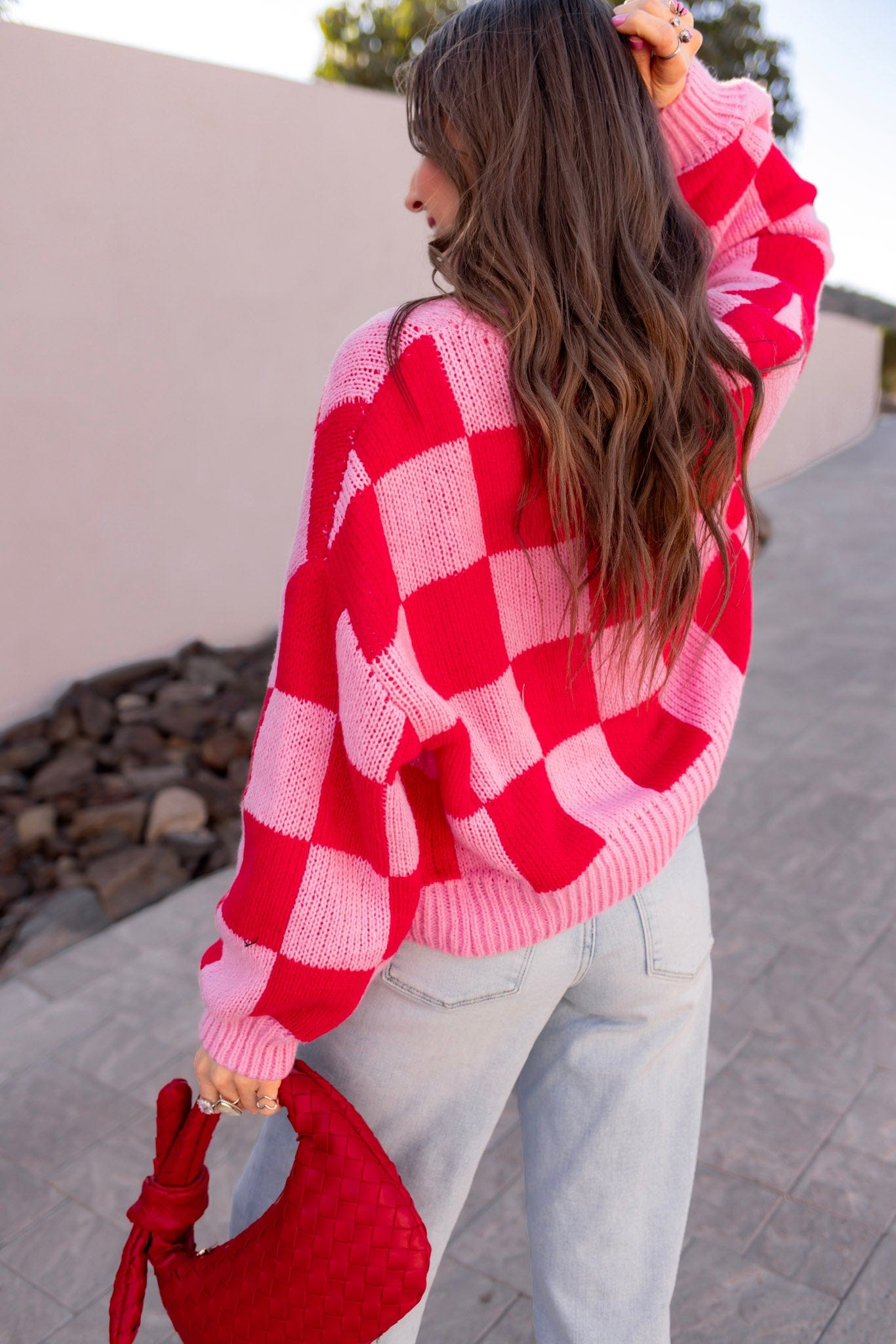 Cupid's Valentine Red & Pink Checker Cardigan
