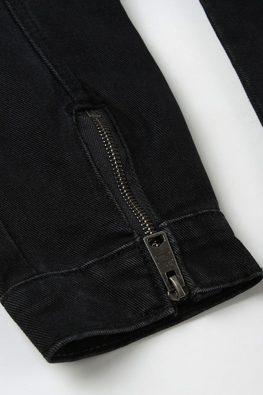 Black Washed Denim Jacket