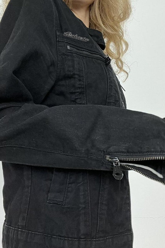 Black Washed Denim Jacket
