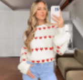Red Heart Valentine Long Sleeve Knit Sweater