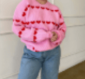 Red Heart Valentine Long Sleeve Knit Sweater