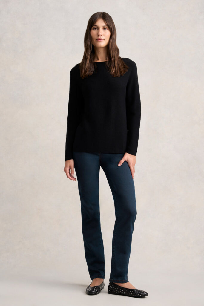 Purl Cotton Jumper - Black