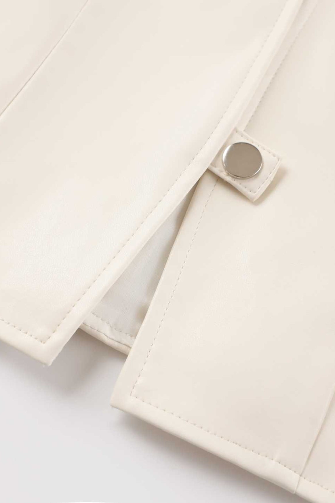 Stand Collar Fitted Leather Jacket