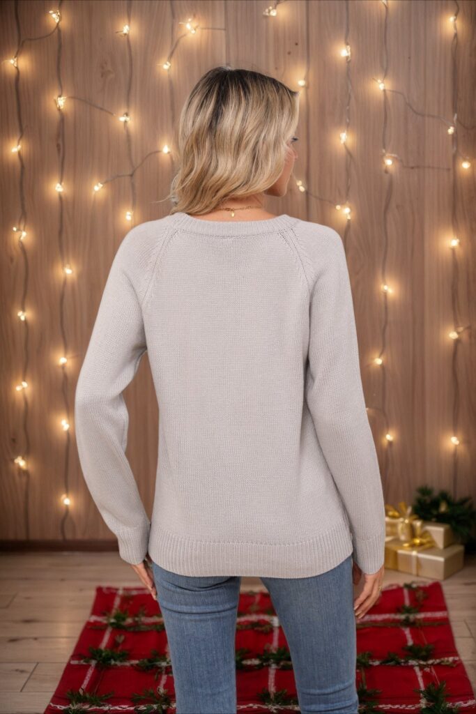 Cute Snowman Stitched Sweater