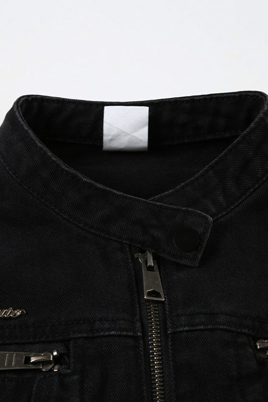 Black Washed Denim Jacket