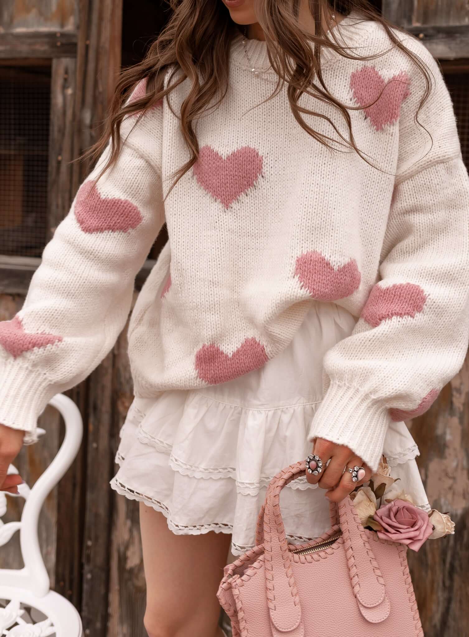 LOVE YOU to PIECES Heart Knit Sweater